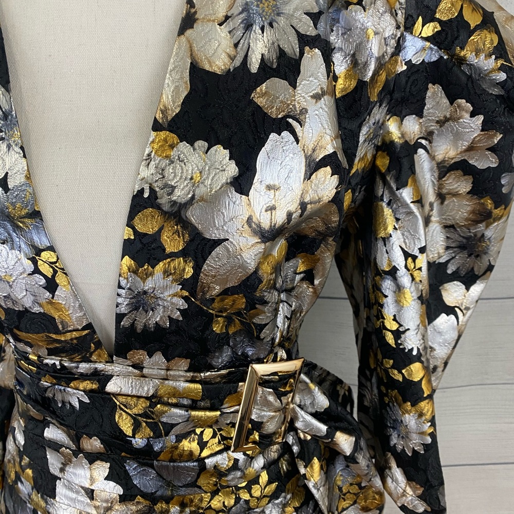 Bebe Metalic Ruched Mini Dress - Picture 6 of 8